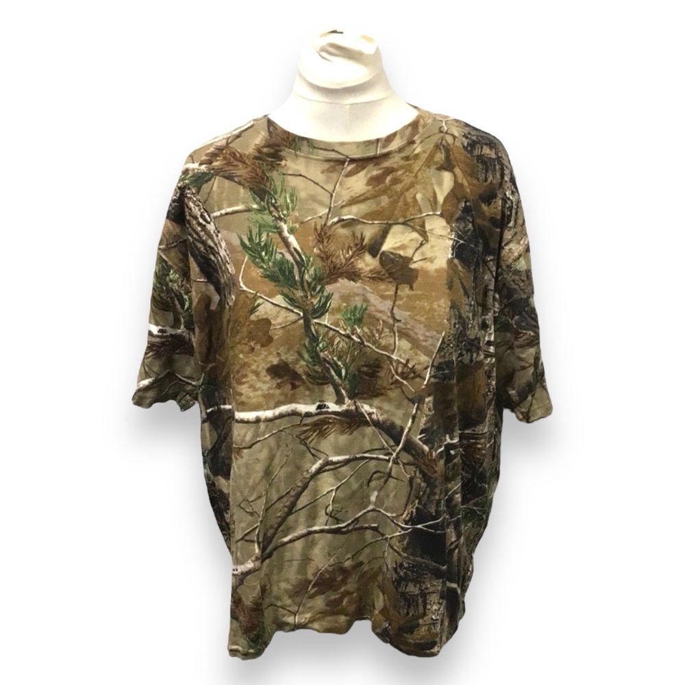 Game Winner Mens Camouflage All Over Graphic Tee, Olive, size XL
